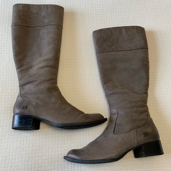 Born grey leather tall boots - Picture 3 of 16